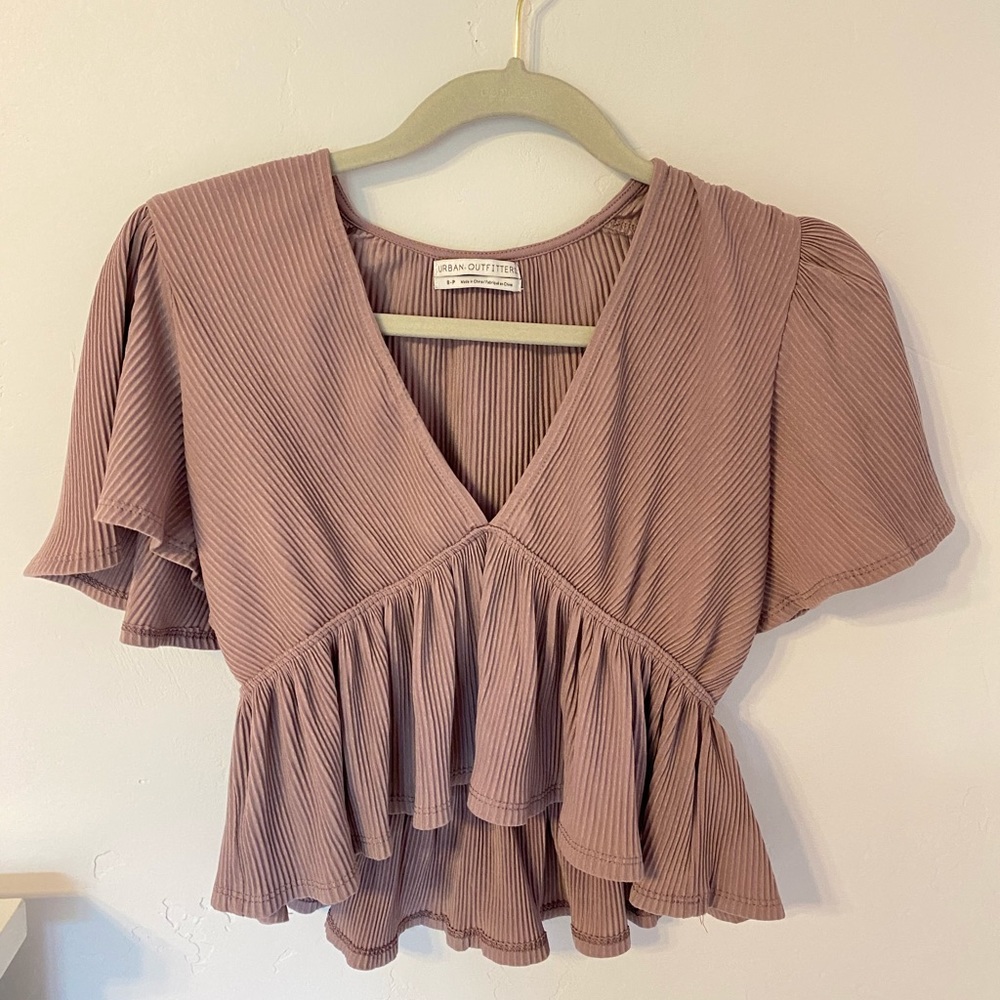 Urban Outfitters Rori Ribbed Babydoll Top